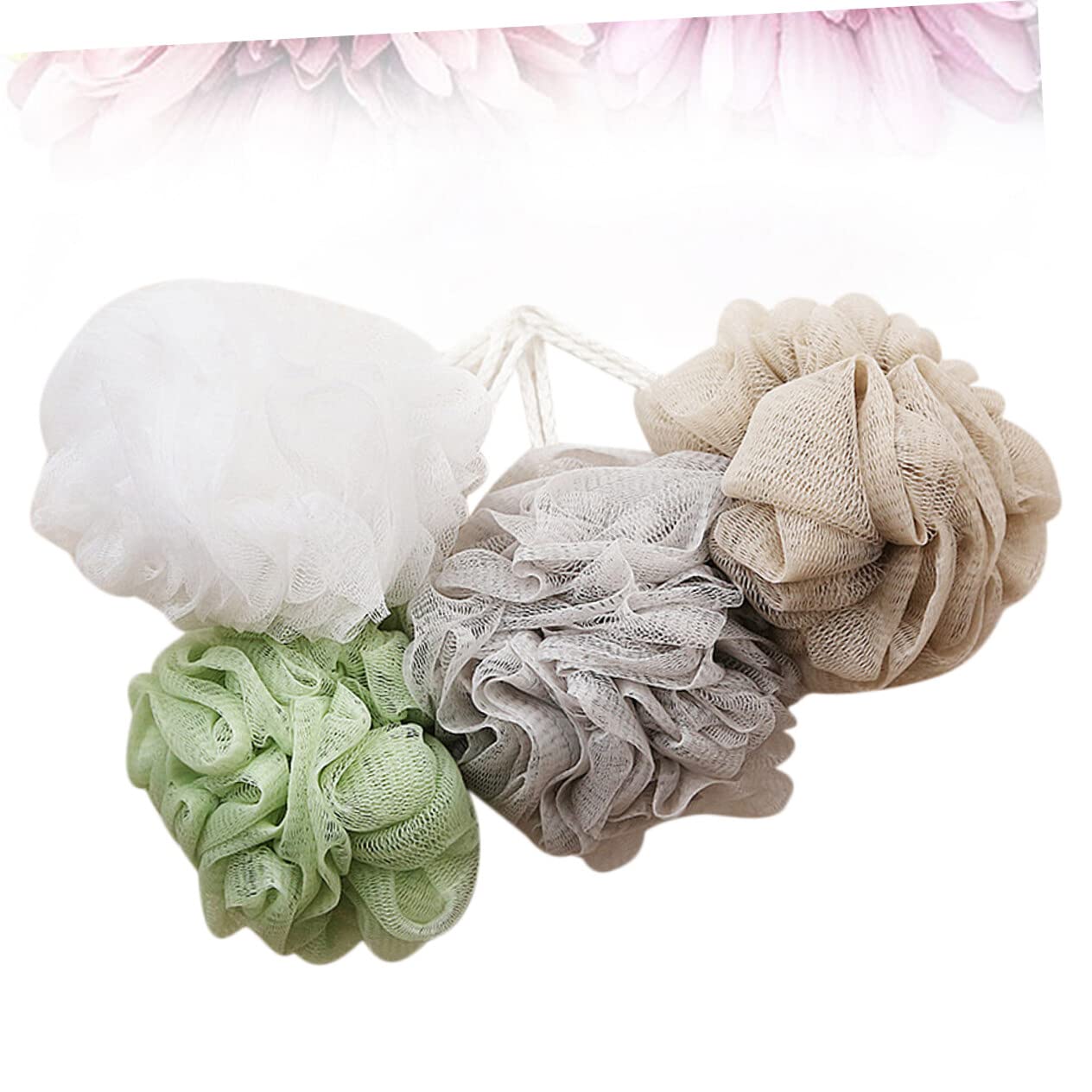 Alipis 8pezzi Palla Da Doccia in Pe Resistente Scrub Esfoliante Per Corpo Accessori Bagno Design Cordino Bianco Grigio Verde