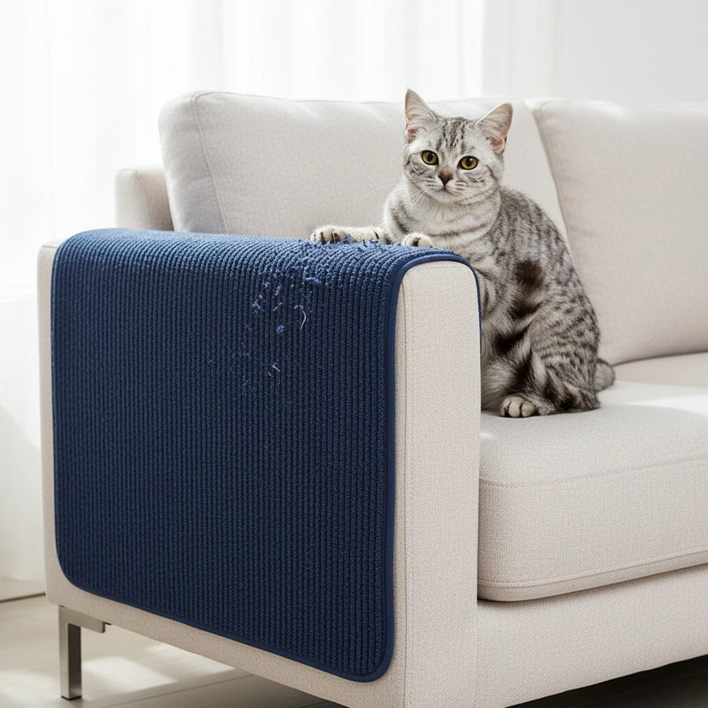 Sofa Cat Scratch Protector, Anti Scratch Furniture Protector for Cats, Self-Adhesive Mat to Prevent Scratching, Durable Cat Protection for Sofa, Easy to Apply Protectors Covers All Corners & Surfaces
