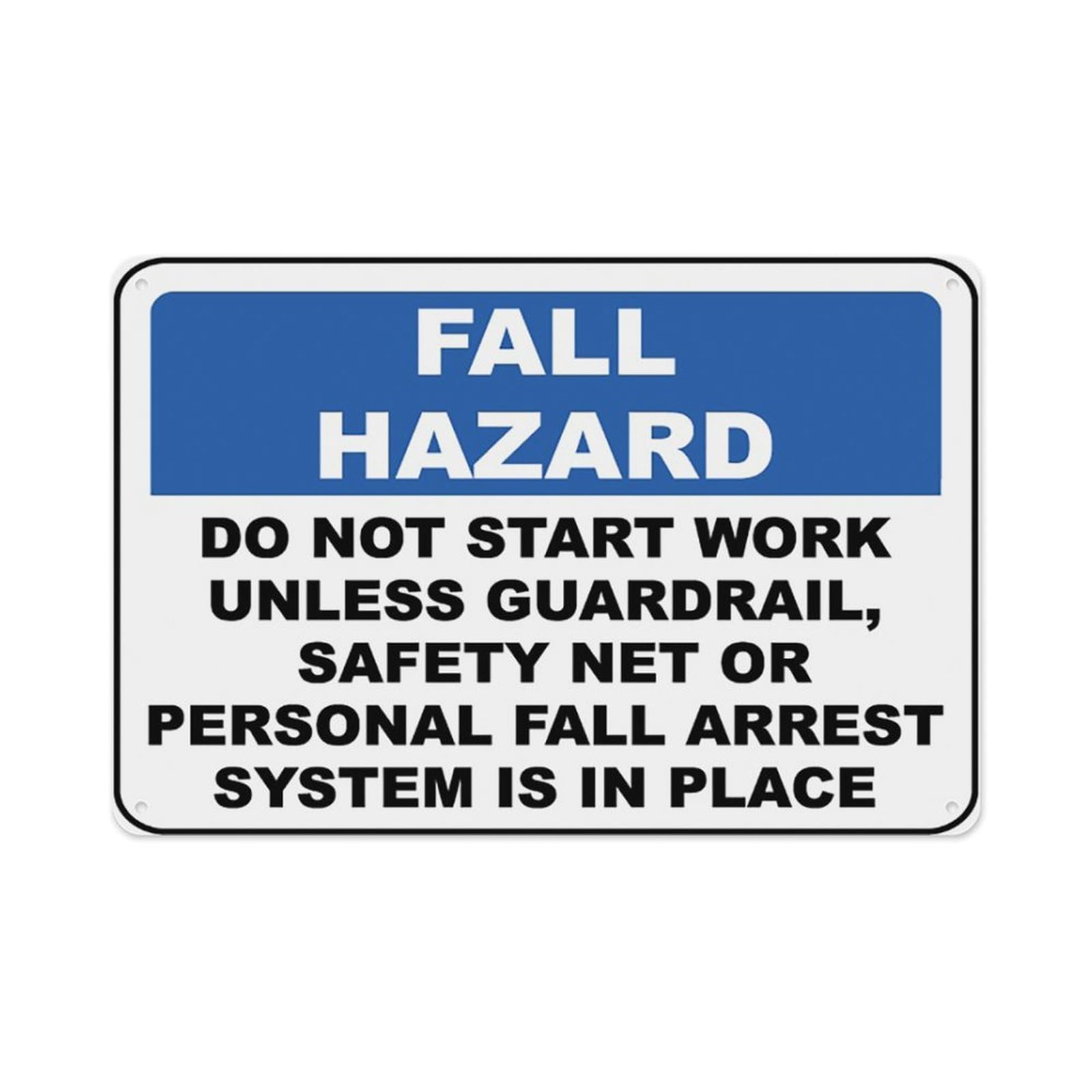 peiyeety Fall Arrest System Is In Place Sign Aluminum Tin Warning Signs For Home Outdoor Garden 12X16 Inches