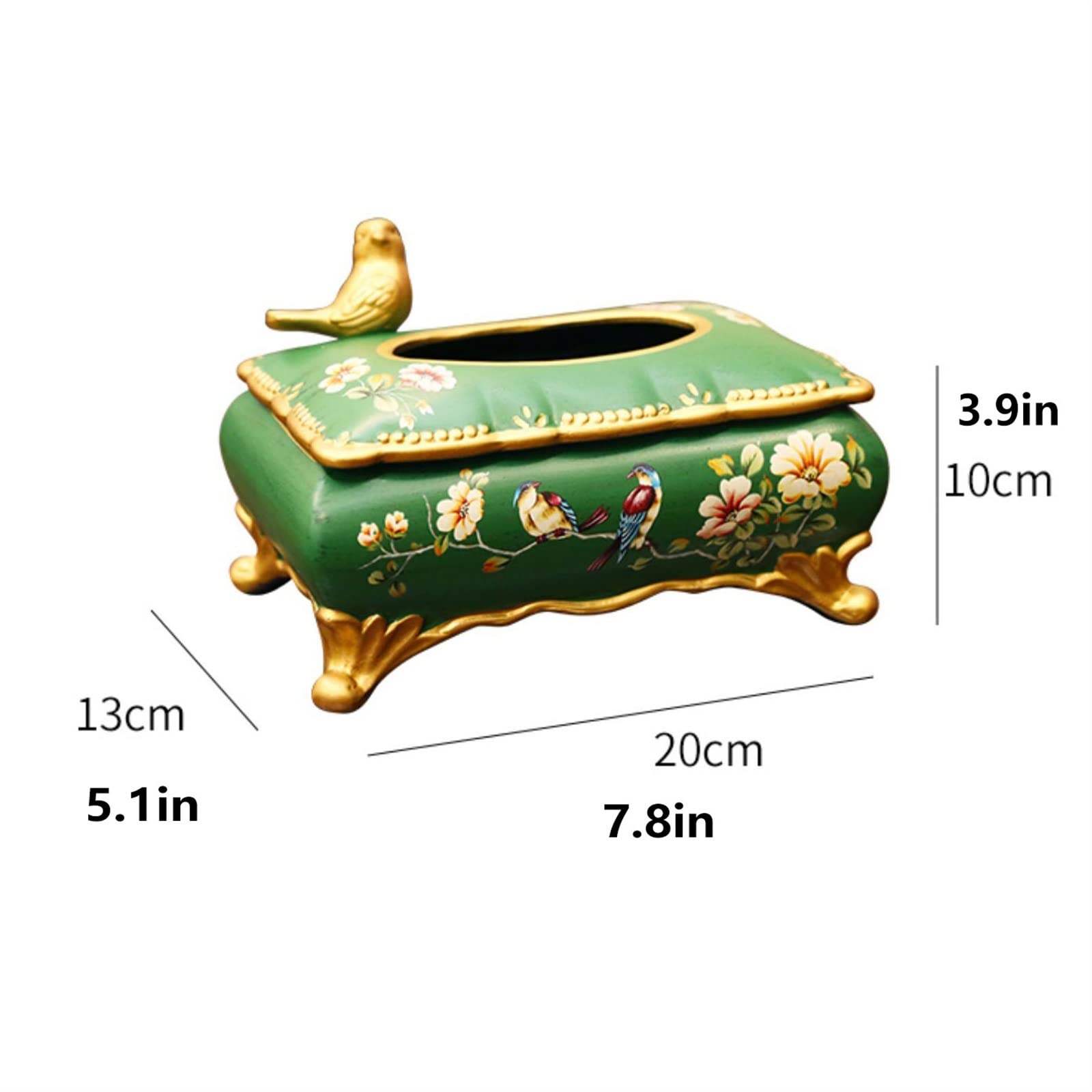 Portafazzoletti Multifunzionale Porta fazzoletti Scatola porta fazzoletti in ceramica dipinta a mano retrò in stile cinese Soggiorno Camera da letto Decorazione desktop for ufficio Coperchio della sca