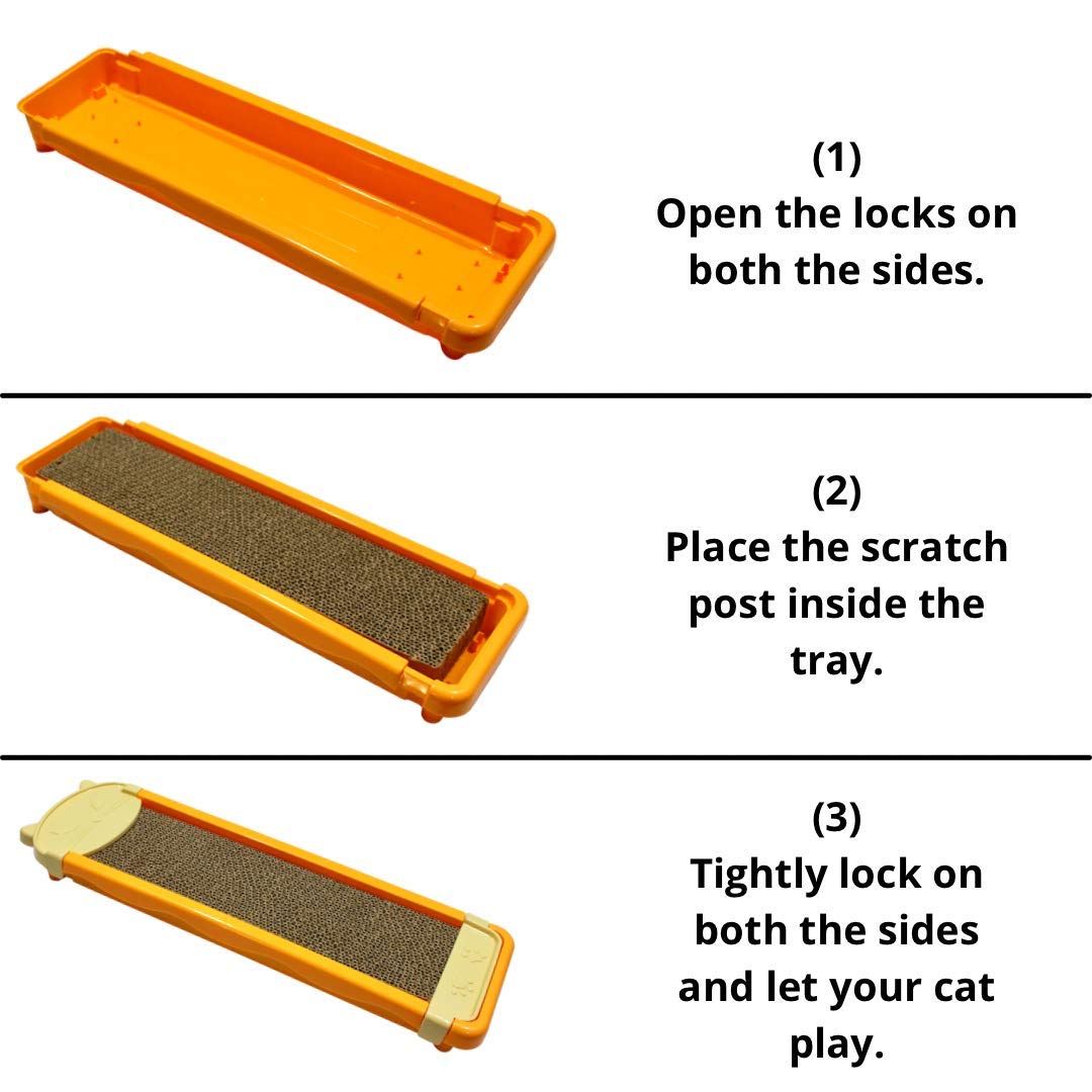 TAIYO PLUSS DISCOVERY® Cat Scratch Pad, Size: (50X7X15 CM) (LXWXH), Jumbo Size Scratching Board/Scratch Pad Toy with Catnip for Cat/Kitten, Suitable for Cats & Kittens (Yellow) 2