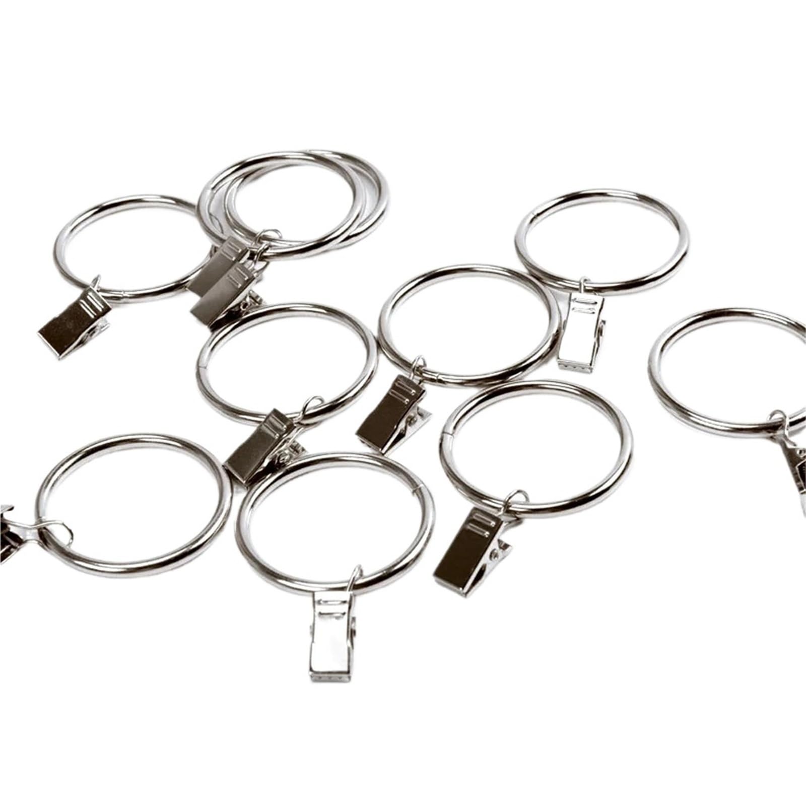 Duschvorhangringe Silberne Vorhangringe mit Clips, Metall, Badezimmerzubehör, Wohndekorationsring(40 Pieces)