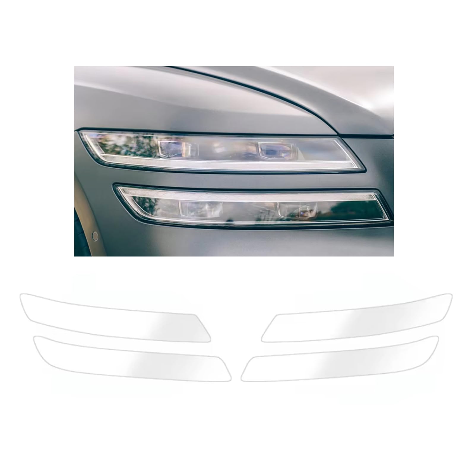 Headlight Film for Genesis G80 2021-2024, 1Set Transparent/Smoke Black Car Headlight TPU Protective Film