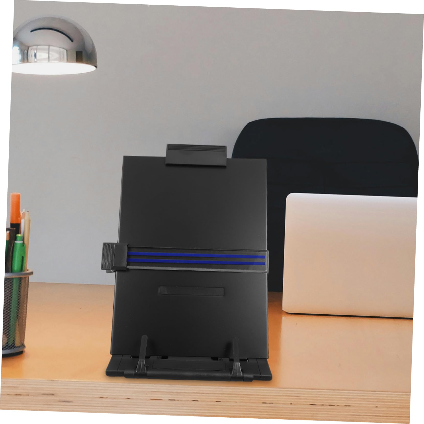 Portadocumenti da Tavolo Regolabile in Abs e Ferro Supporto Pieghevole e Righello, Porta Documenti Portatile per Casa e Ufficio