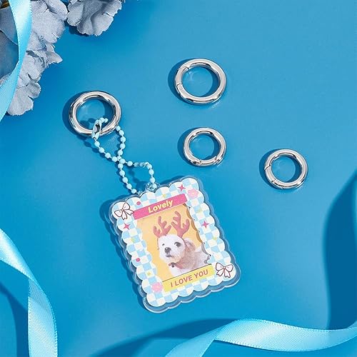 Miniatura 2 de UNICRAFTALE 4 unidades de anillos de puerta de resorte de 2 tamaños 304 de acero inoxidable 304 broches de presión de 20 a 0.945 in, mosquetones