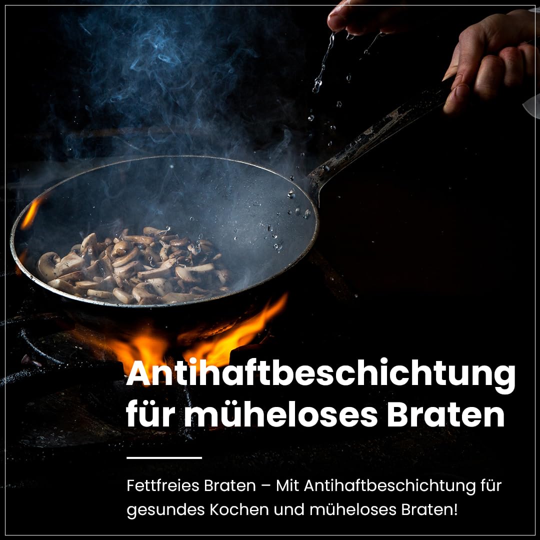 Edelstahl-Bratpfanne 20 cm – Schmorpfanne - Beschichtete Pfanne für Induktion, Gas & Elektro - Langlebig, Antihaft & Spülmaschinengeeignet