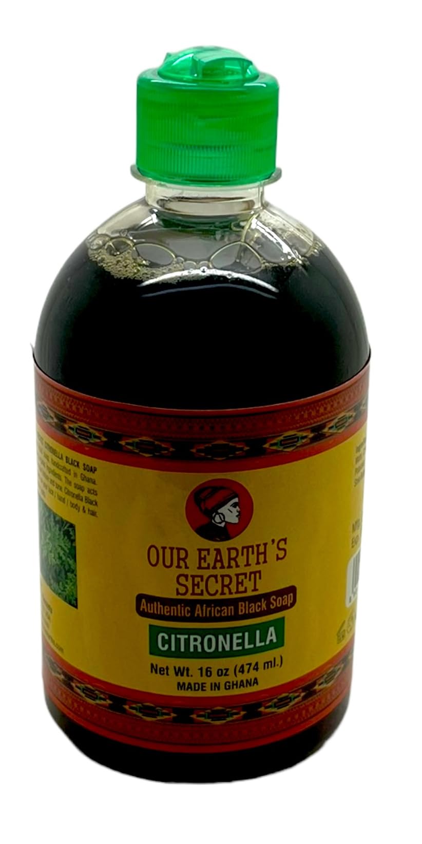 Our Earth's Secrets - Liquid African Black Soap 16 Oz - Citronella