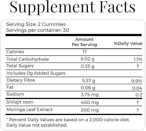 Miniatura 7 de Paquete de 2 gomitas Shilajit y Moringa (saúco y arándano)  Energía, inmunidad y vitalidad  75% ácido fúlvico  Vegano y sin azúcar añadido