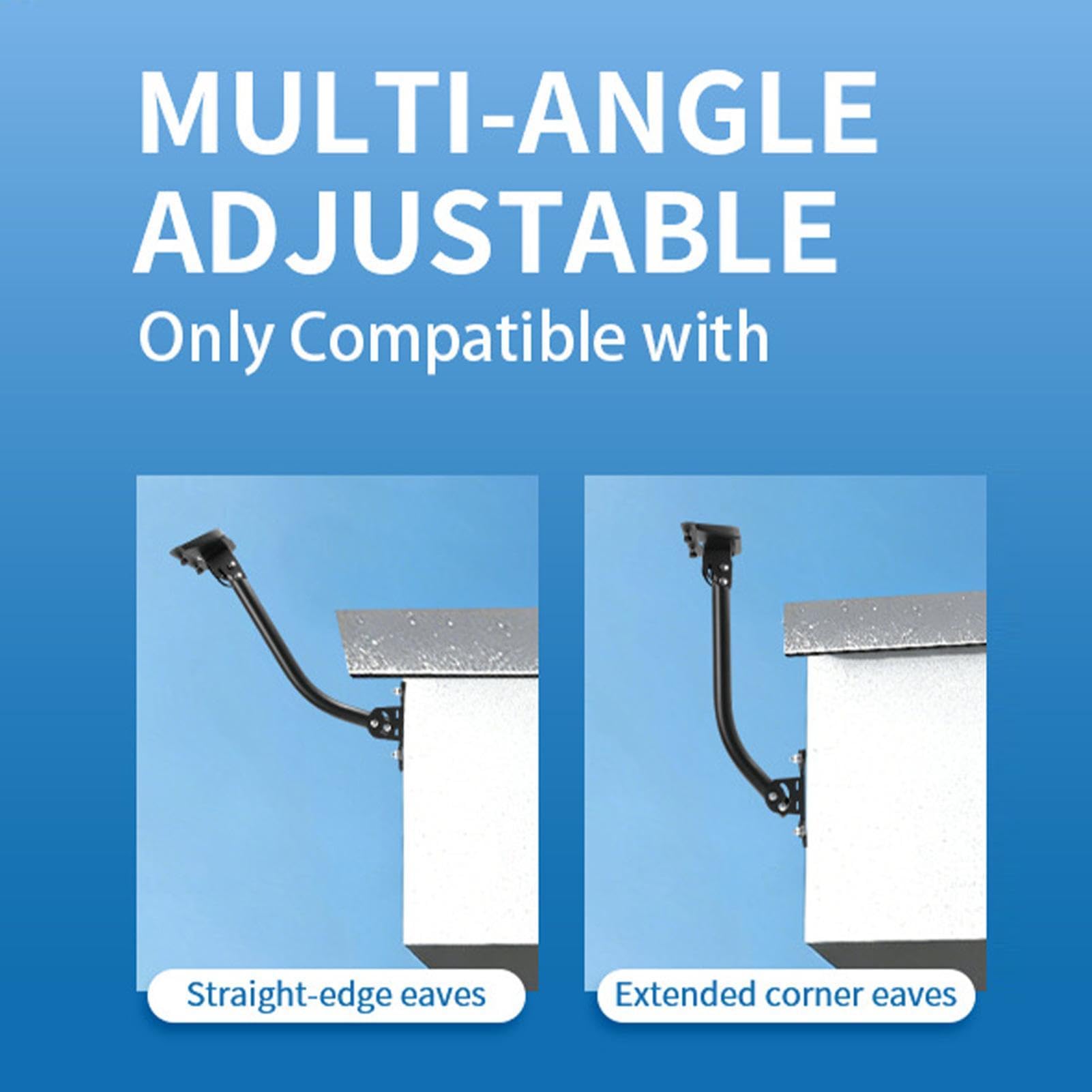 Support D'Antenne Tige Support Antenne Angle Réglable | Bras Montage Satellite Anti-Vent Pour Fixation Sur Mur Extérieur, -Toit, Toit, Station Météo, Camping-Car, Maison, Pelouse