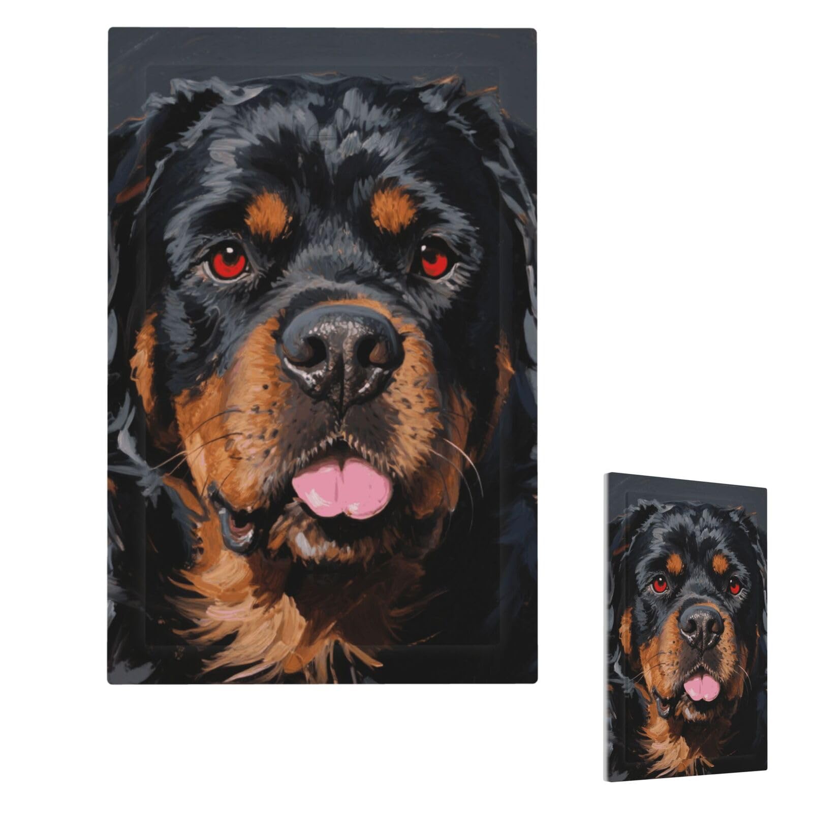 Fekiloot Single Blank Cool Rottweiler Dog Art Wall Plate Cover Modern Decorative 1 Gang Light Switch Cover Unbreakable Receptacle Outlet Covers For Living Room Bedroom Home Decor