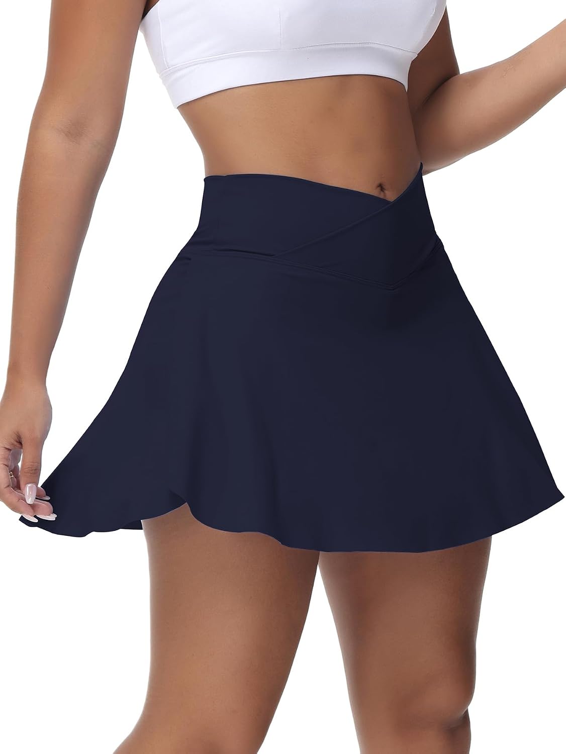 Tennis Skirt, High Waisted Lightweight Athletic Skirts with Shorts Pockets