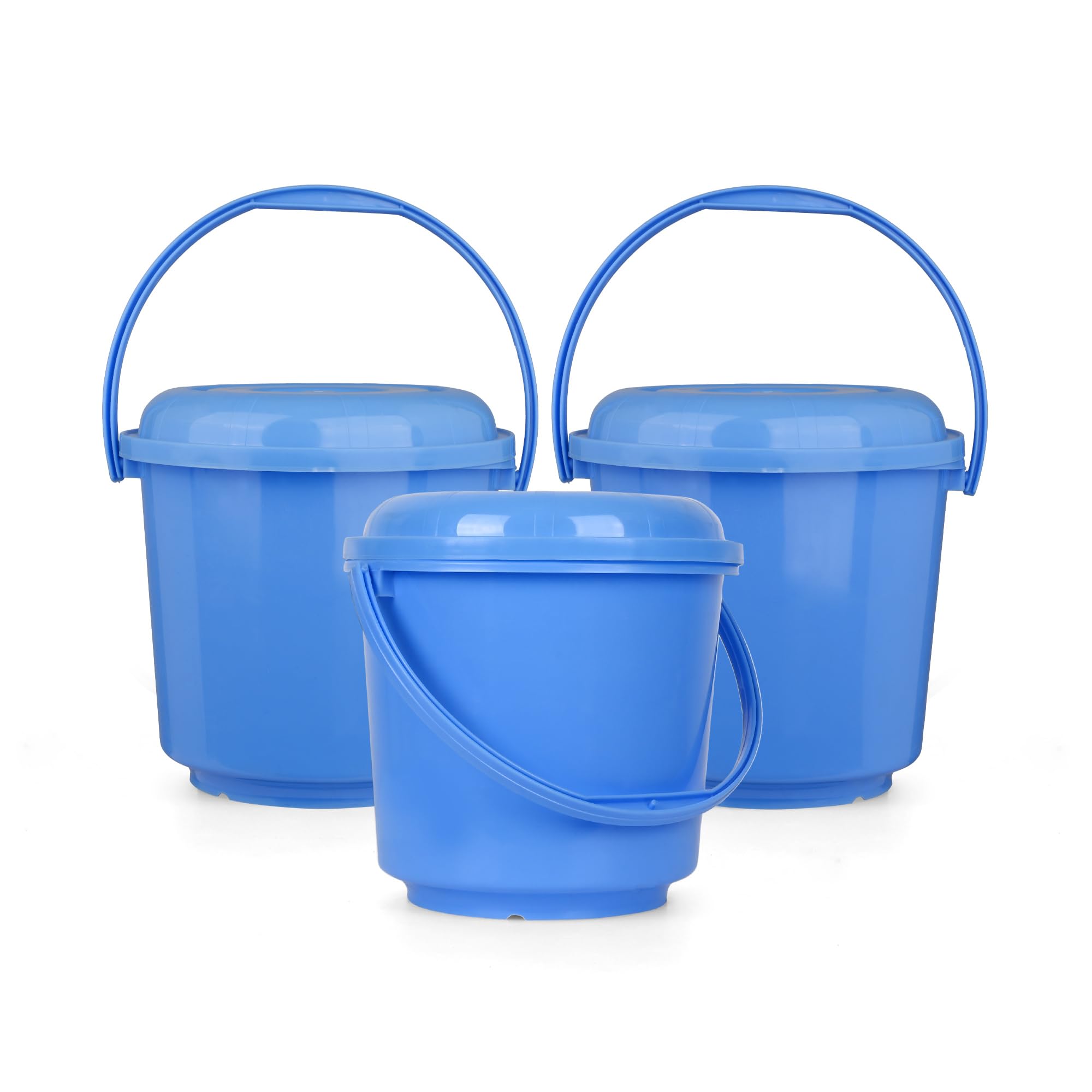 Urbane Home Bucket with Lid | Plastic Bucket for Mopping | Bucket for Cleaning | Storage Container Bucket | Water Storage Bucket | Bathroom Bucket | Plain Bucket | 5 LTR | Pack of 3 | Blue (B0D54363PS) Amazon Price History, Amazon Price Tracker