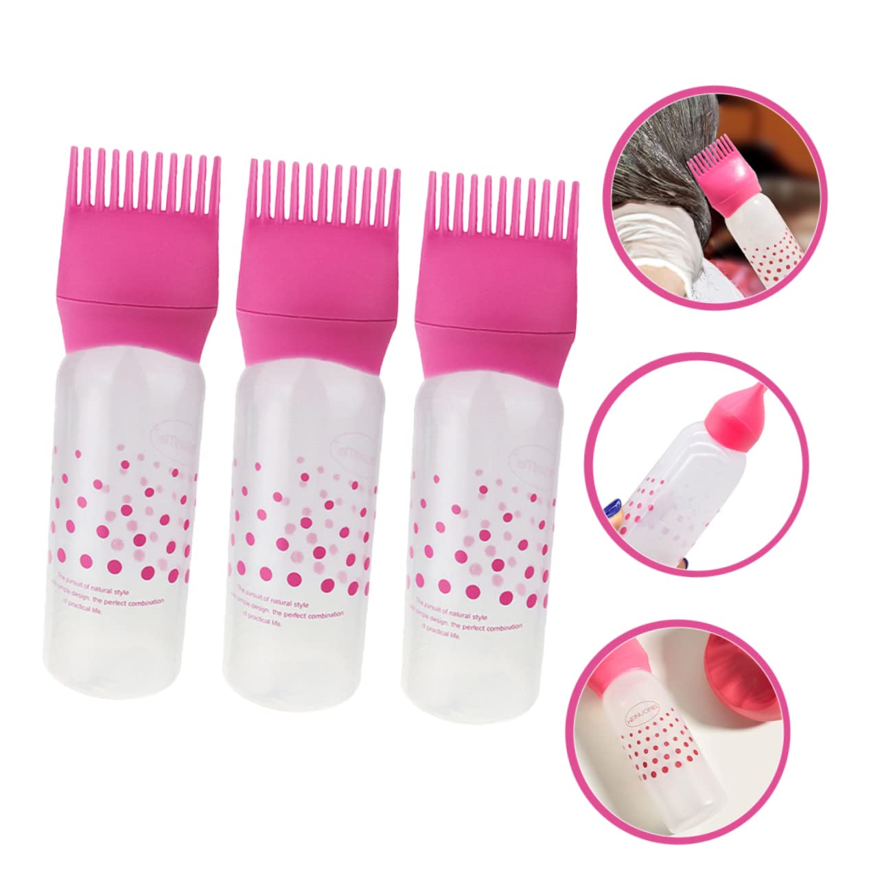 Healeved Hair Applicator Bottle Root Comb Applicator Bottle with Scale Perfect for Hair Coloring and Dyeing