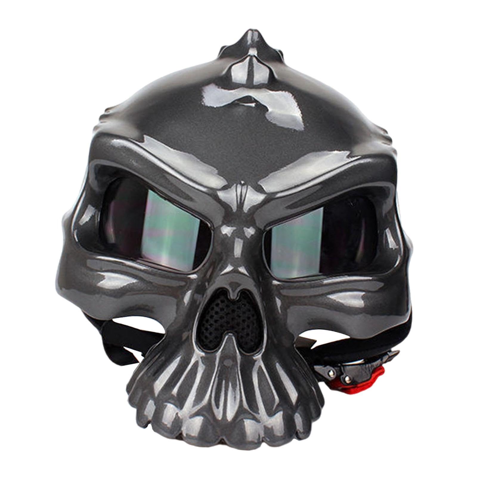 ZOOMELLA Skull Motorcycle Helmet Impact Protection Half Helmet Breathable Bike Helmet L Gray|Helmets|Sporting Goods Car & Motorbike