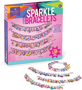 Craft-tastic DIY Puffy Charm Bracelets Kit Make Your Own Jewelry Ages 6+, 9 Inch