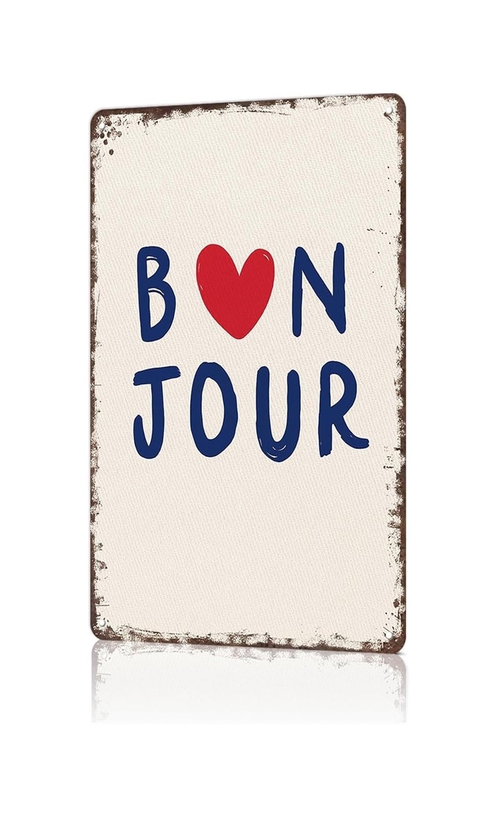 FNYUVNFAF Nostalgic Metal Poster International Salutation Pattern Wall Hanging for Laundry Room Workshop Basement 8 X 12 inch