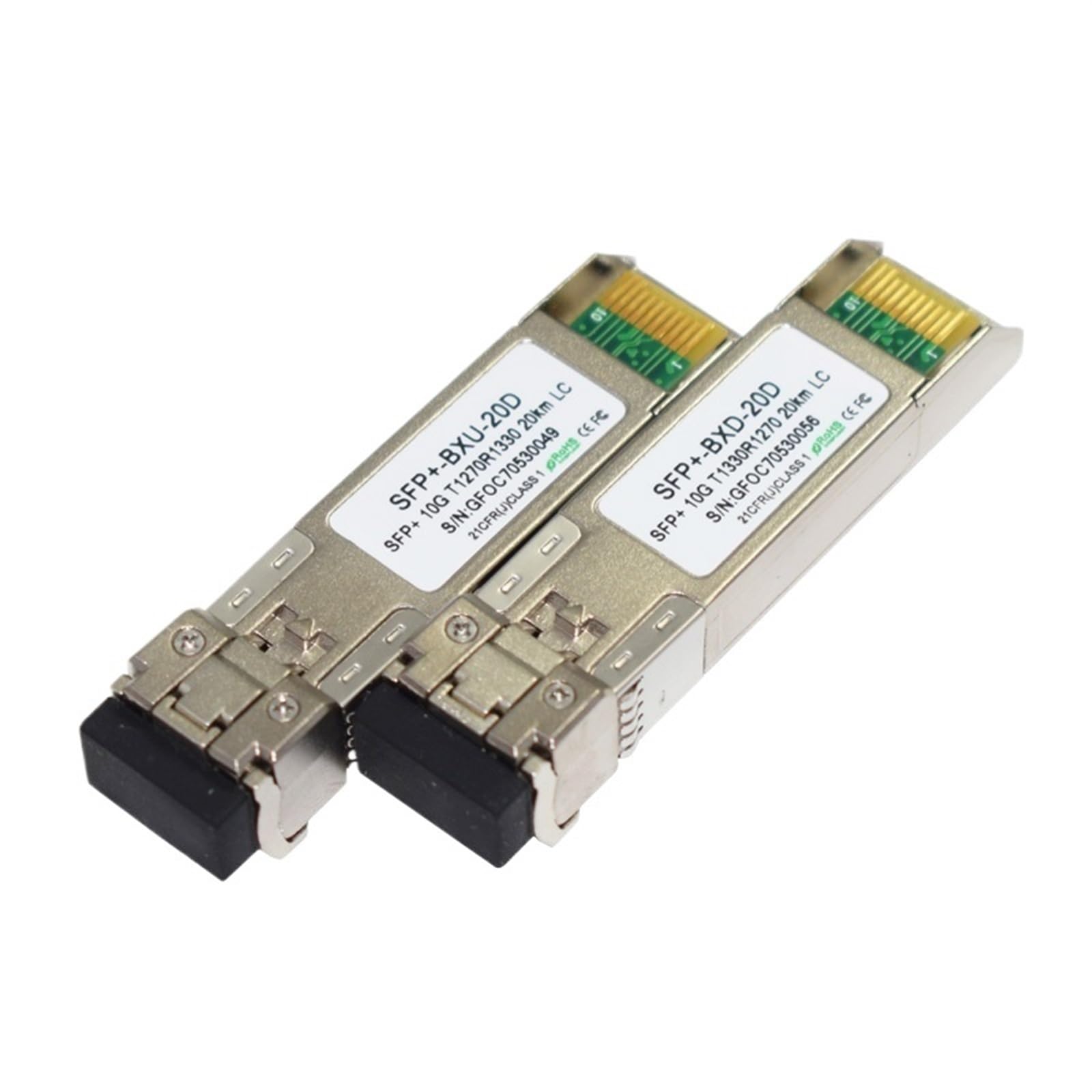 2 Pares por Lote 20Km 10G WDM SFP 1270nm/1330nm DDM LC Conector