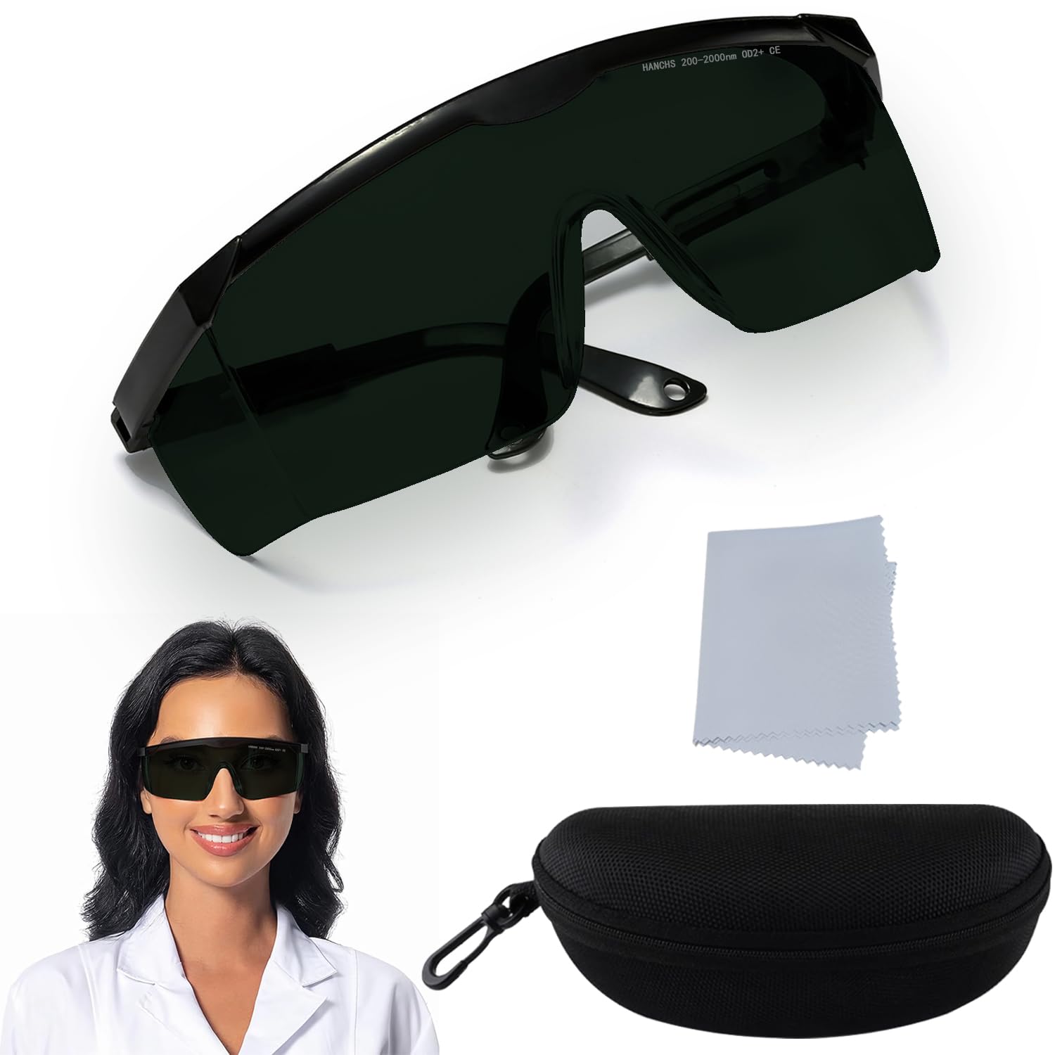 HANCHS Laser Safety Glasses Red Light Therapy Goggles UV Blocking Laser Glasses for Laser Cosmetology Operator Eye Protection