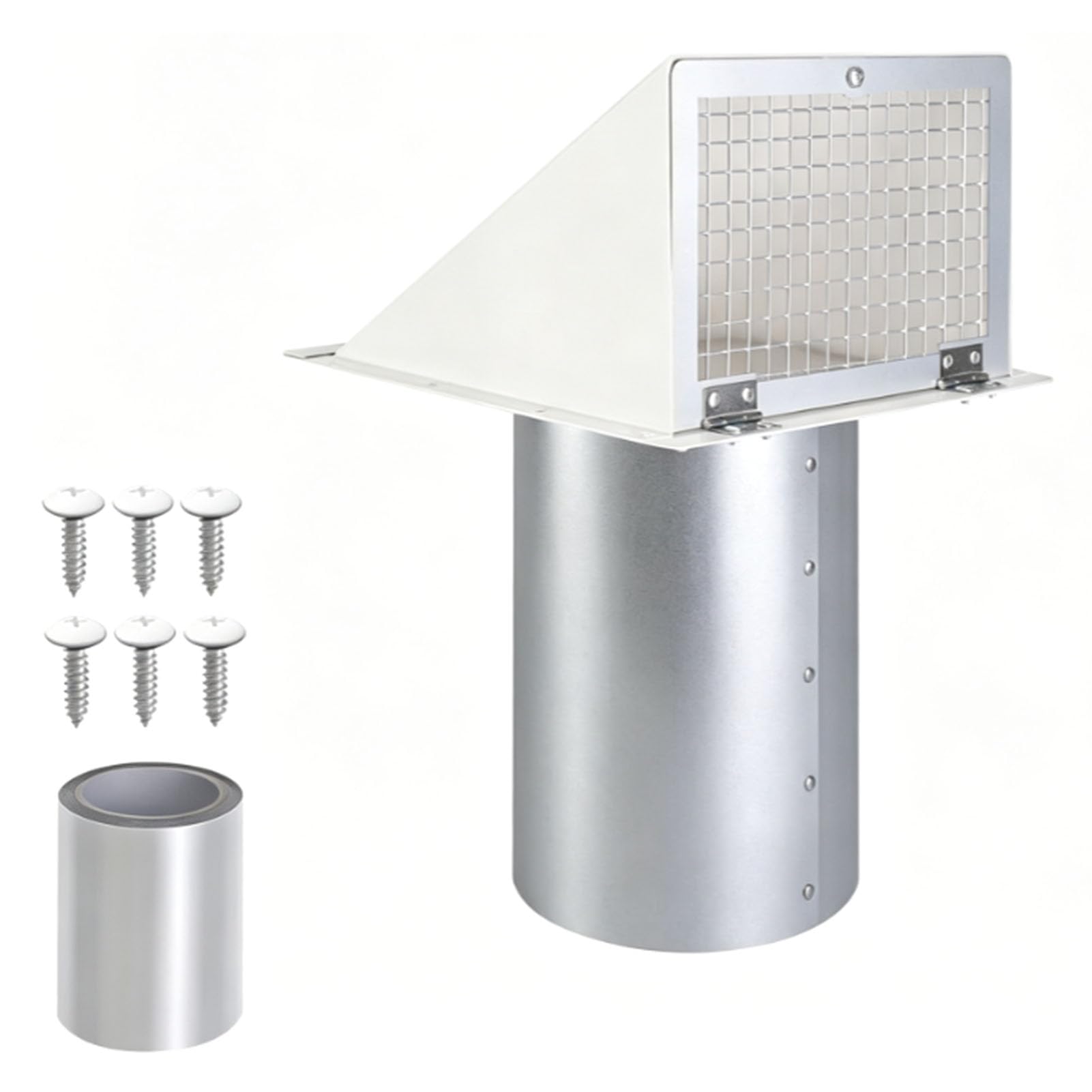 Annadue 4 Pulgadas Cubierta de Ventilacion de Secadora, Campana Exterior | Campana de ventilación para secadora con pantalla de malla, ventilación de pared para cocina, baño, garaje en sótano