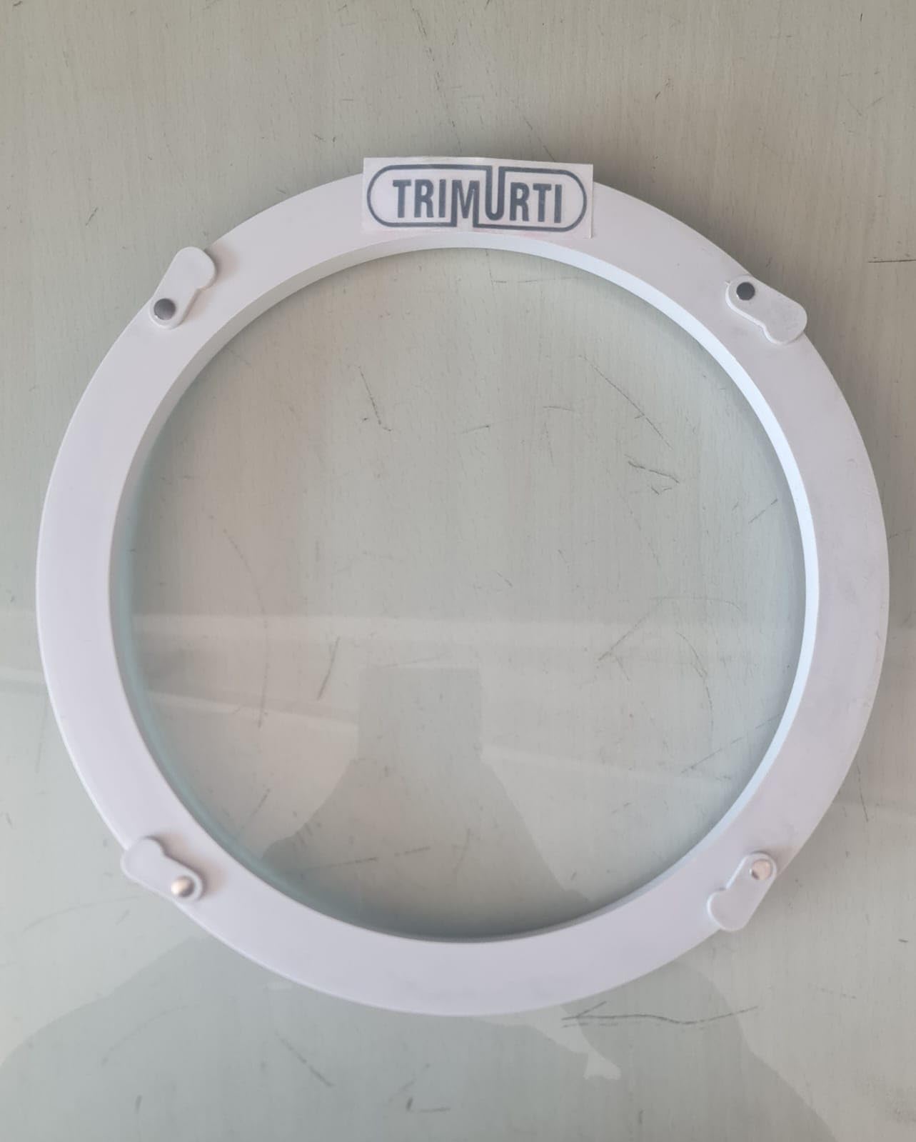 TRIMURTI 10" Container Ring, White, Round, Plastic Clamping Ring for PULVERIZER AND FLOURMILL CONTAINER-image-1