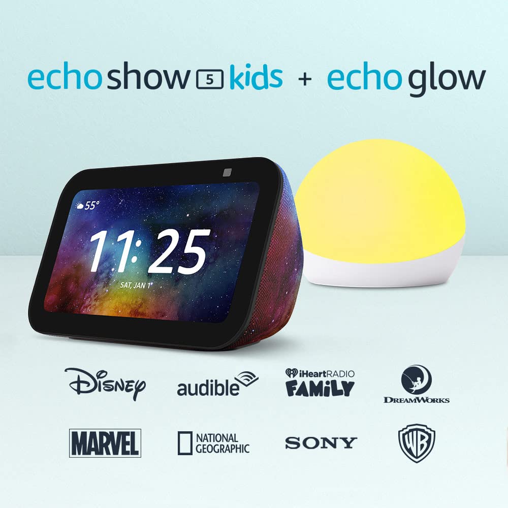 Amazon Echo Show 5 Kids (newest model) including Amazon Kids+, with Echo Glow, Designed for Alexa+