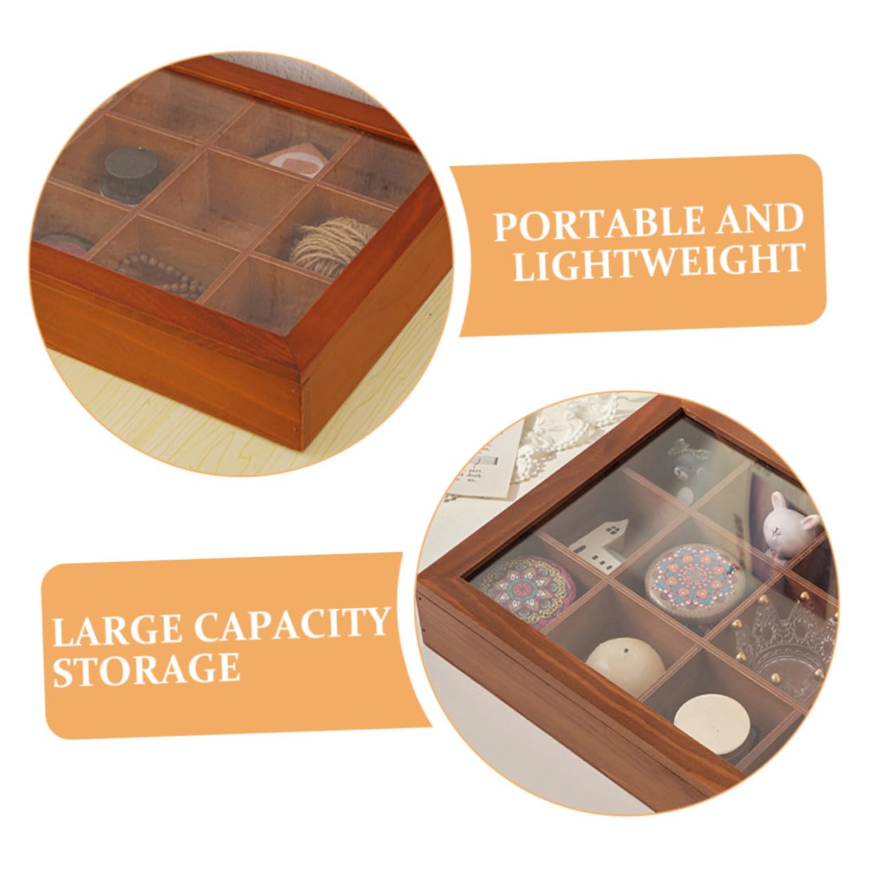Boîte à Sachets De Thé En Bois 12 Compartiments 30,99 x 26,5 x 6 Cm Avec Couvercle Acrylique Transparent Hermétique Organisateur Maison Bureau Voyage