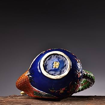 Amazon.com: HUSHUYUAN 铜镶嵌景泰蓝茶壶珐琅彩凤凰酒壶家居装饰