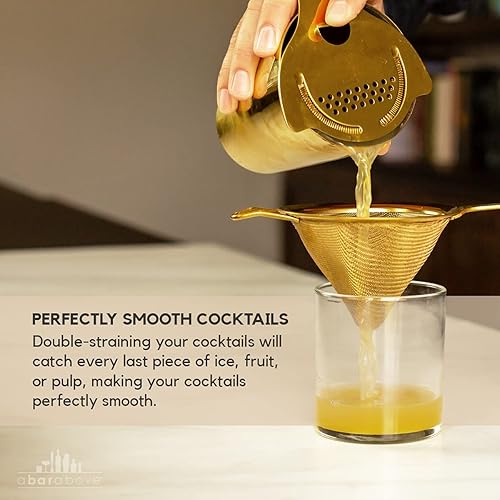 Miniatura 3 de A Bar Above Colador profesional de camarero de malla fina  Colador de cóctel de acero inoxidable 304 a prueba de óxido para bar en casa y camareros