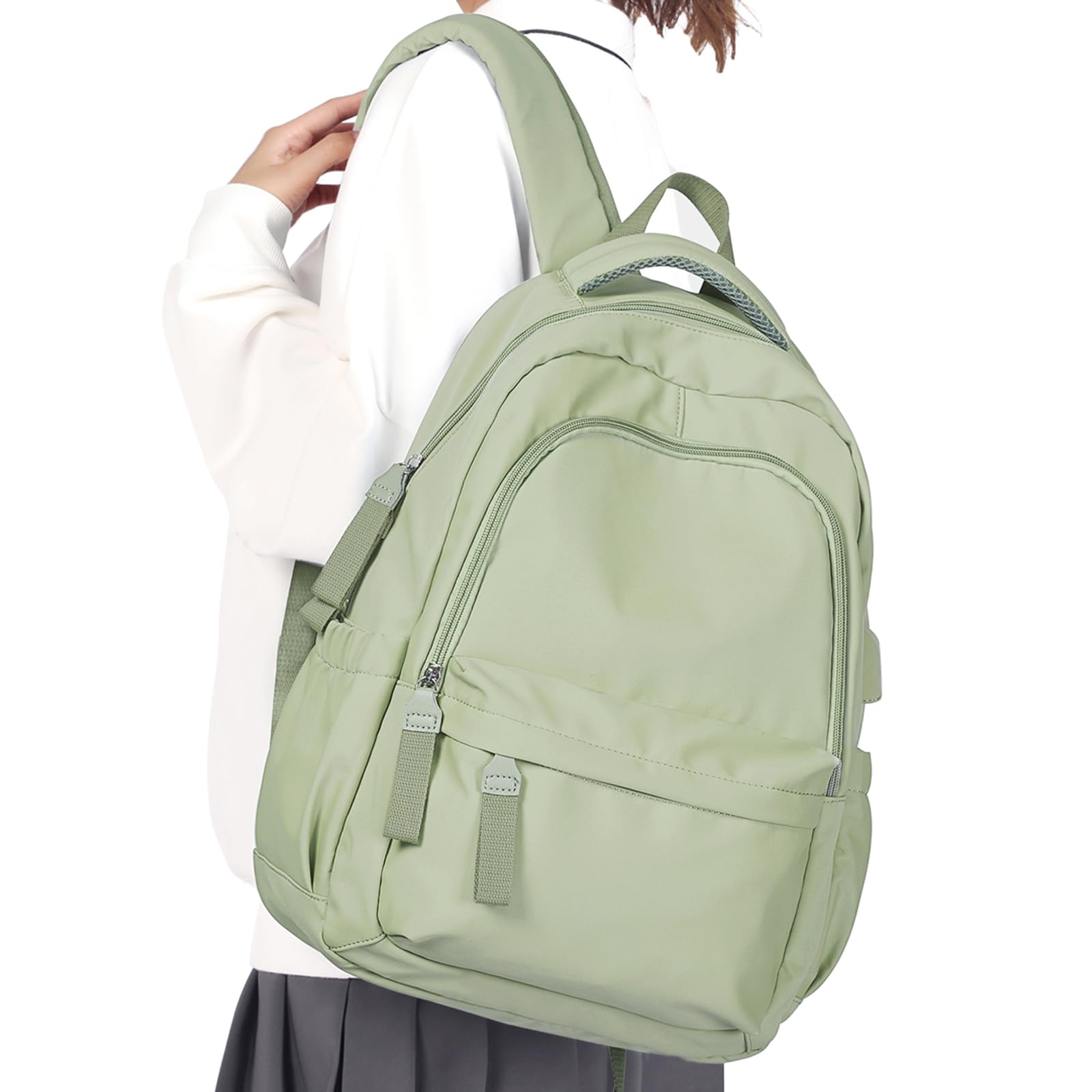 WEPLAN Zaino da Scuola Superiore Zaino Università Donna Zainetto Zaini Scuola Media Ragazza Ragazzo Zaino Casual College Backpack School Impermeabile Zaino Lavoro Donna PC 14 Pollici