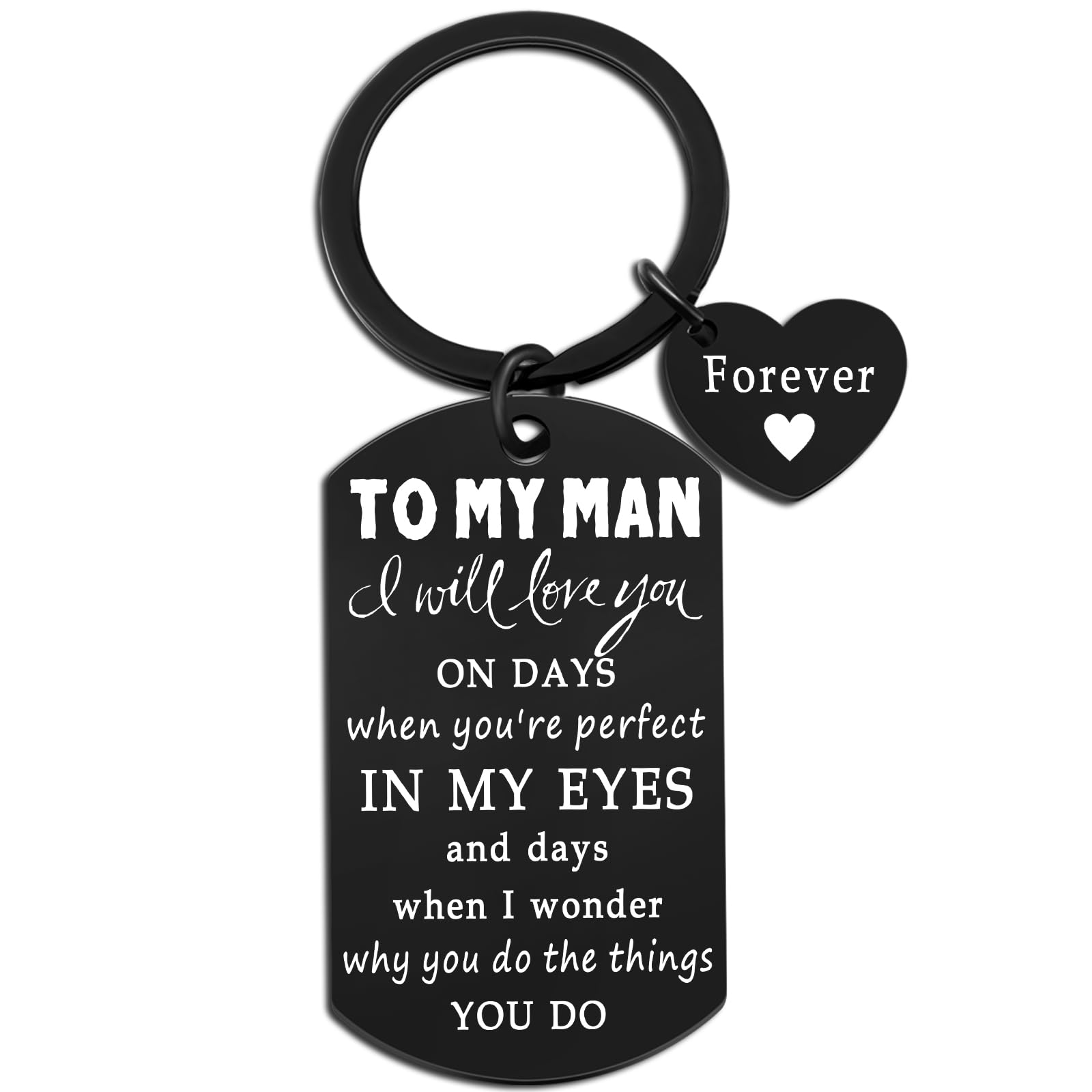 ichrati Stocking Stuffers for Men Mens Stocking Stuffer for Adults Husband Boyfriend Stocking Stuffers from Wife Girlfriend Romantic Anniversary to My Man Keychain I Will Love You Valentines Jewelry