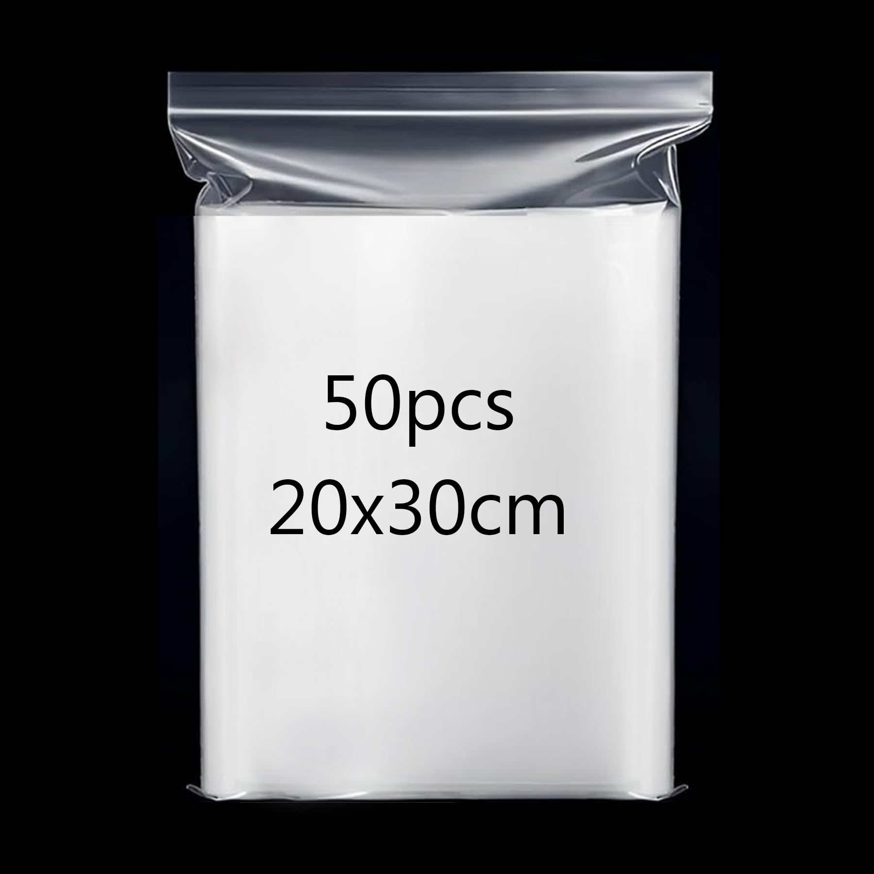 20x30cm Resealable Clear Large Plastic Bags 50PCS Sealed Bag Storage Bag Press Seal Bags Thickening and Durable, Apply to Quilts, Blankets, Clothing Storage