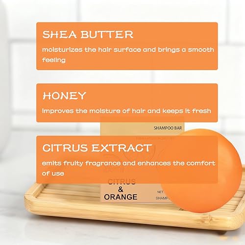 Miniatura 4 de Citrus Shampoo Bars, Citrus Herbal Soap, Women Men Solid Bar Shampoo Soaps for Moisturizing, Deeply Cleansing(2.12OzPcs) (1Pcs)