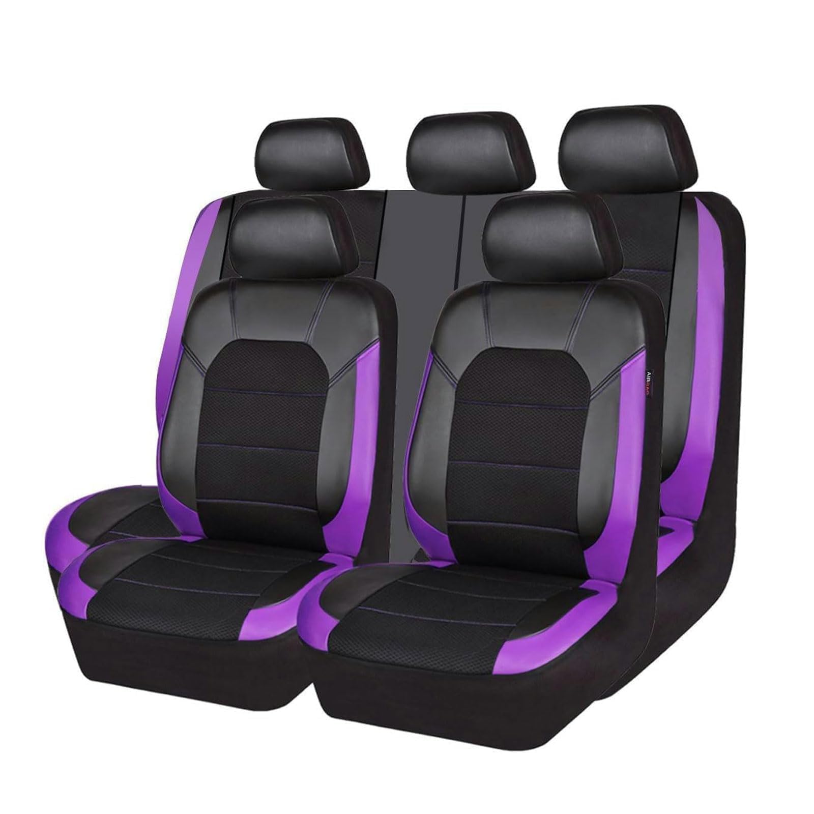 Housse de siège de voiture pour Citroen Berlingo 2018-2024 - Kit complet 5 places lavable noir violet