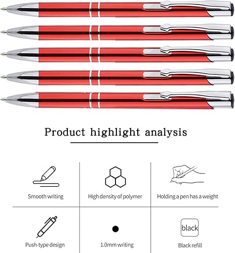 Miniatura 2 de AOK Paquete de 50 bolígrafos personalizados de escritura negra personalizados, bolígrafos con nombre de metal, grabados con láser con tu texto o