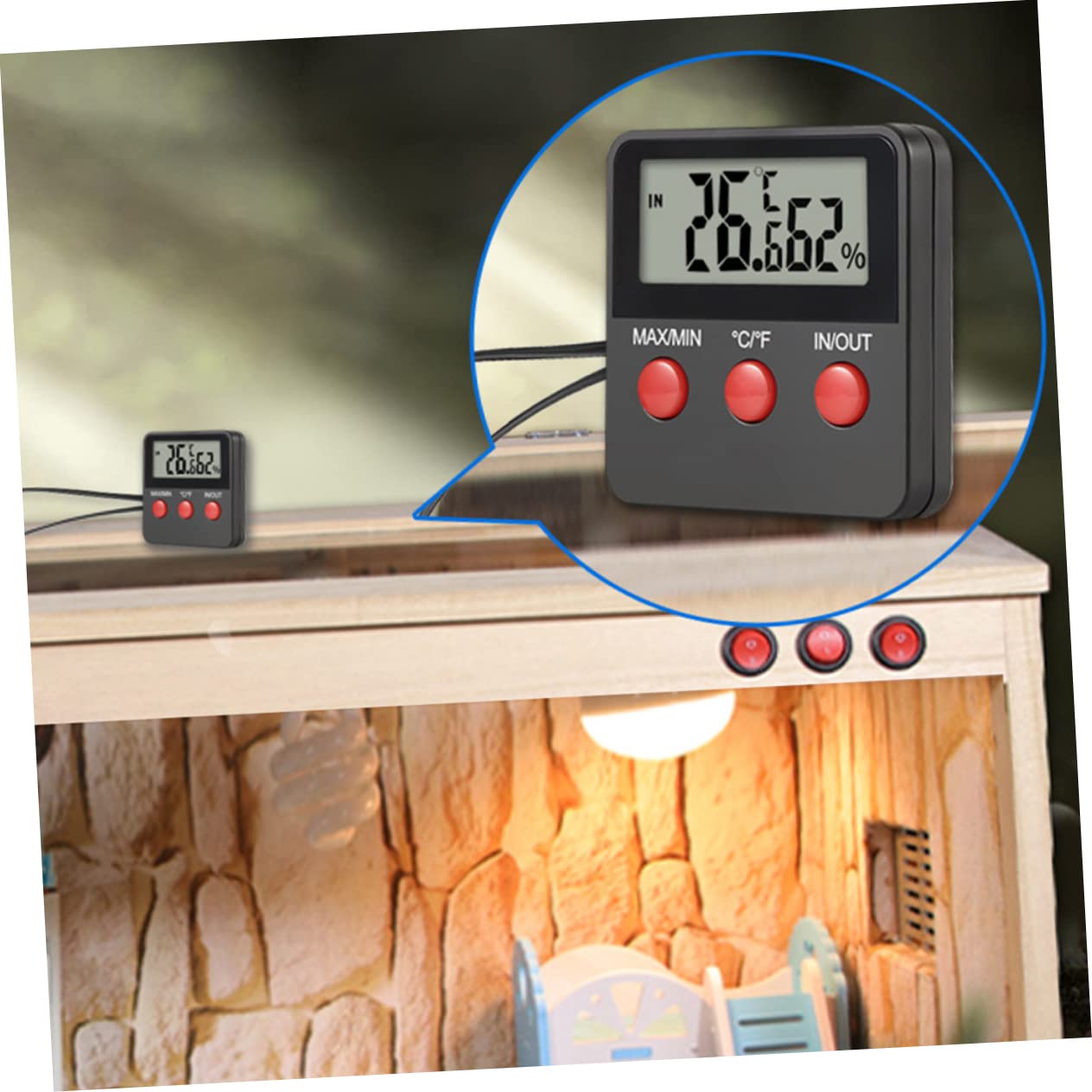 Yardwe 4sätze Digitaler Hygrometer Und Thermometer Für Terrarien Zur Präzisen Messung Von Temperatur Und Luftfeuchtigkeit Reptilientanks Und Brutkästen Für Reptilien Und