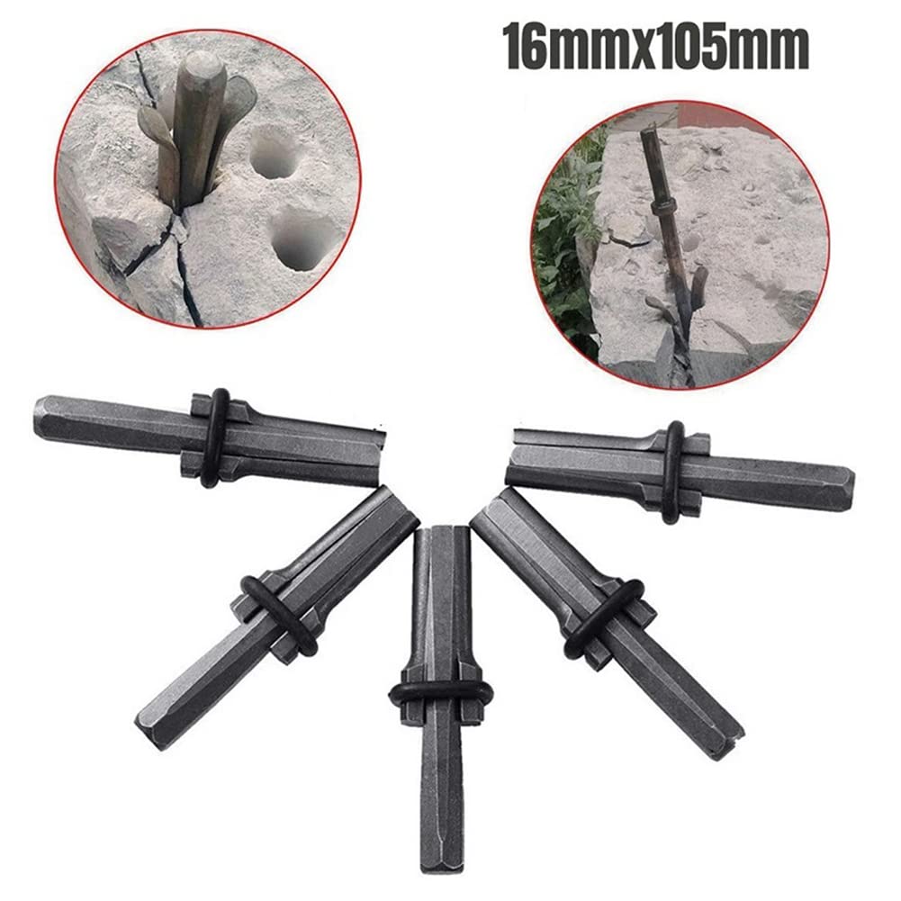 10 Cunei In Acciaio Per Spaccare Pietra - 16mm X 100mm Per Granito, Roccia, Calcestruzzo - Foto 10