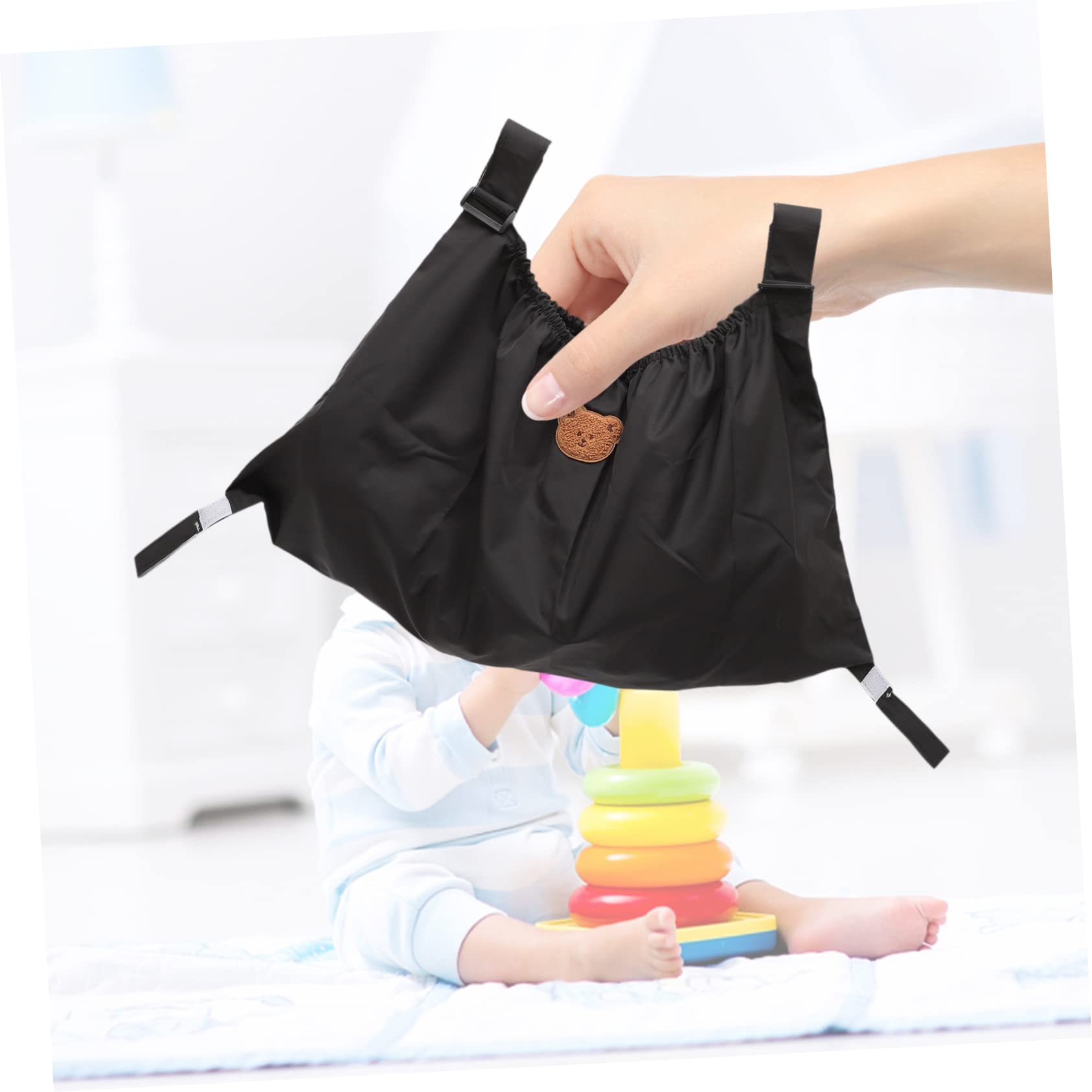 Hemoton Hanging Stroller Bag Organizer Diaper Bottle Storage Accessories Large Pockets Easy Install