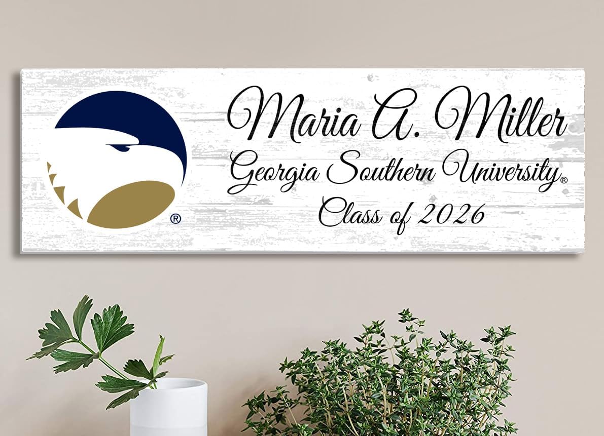 Georgia Southern University Personalized Class Year Plaque – Solid Wood – Custom Name for Alumni, New Students, or Graduation Gift