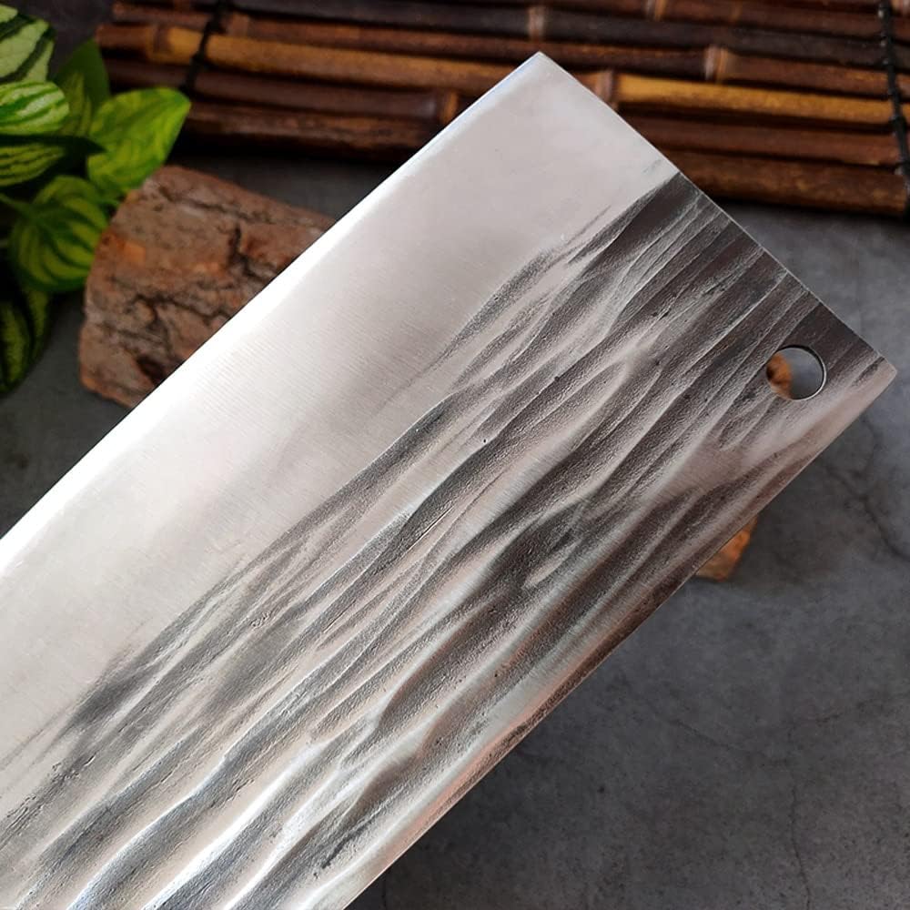 MAYiT Meat Cleaver Knife, 8 Inch Handmade Forged Kitchen Butcher Knife High Carbon Steel Chinese Chef Knife Meat Cleaver Chopper Kitchen Knives Cooking Tools