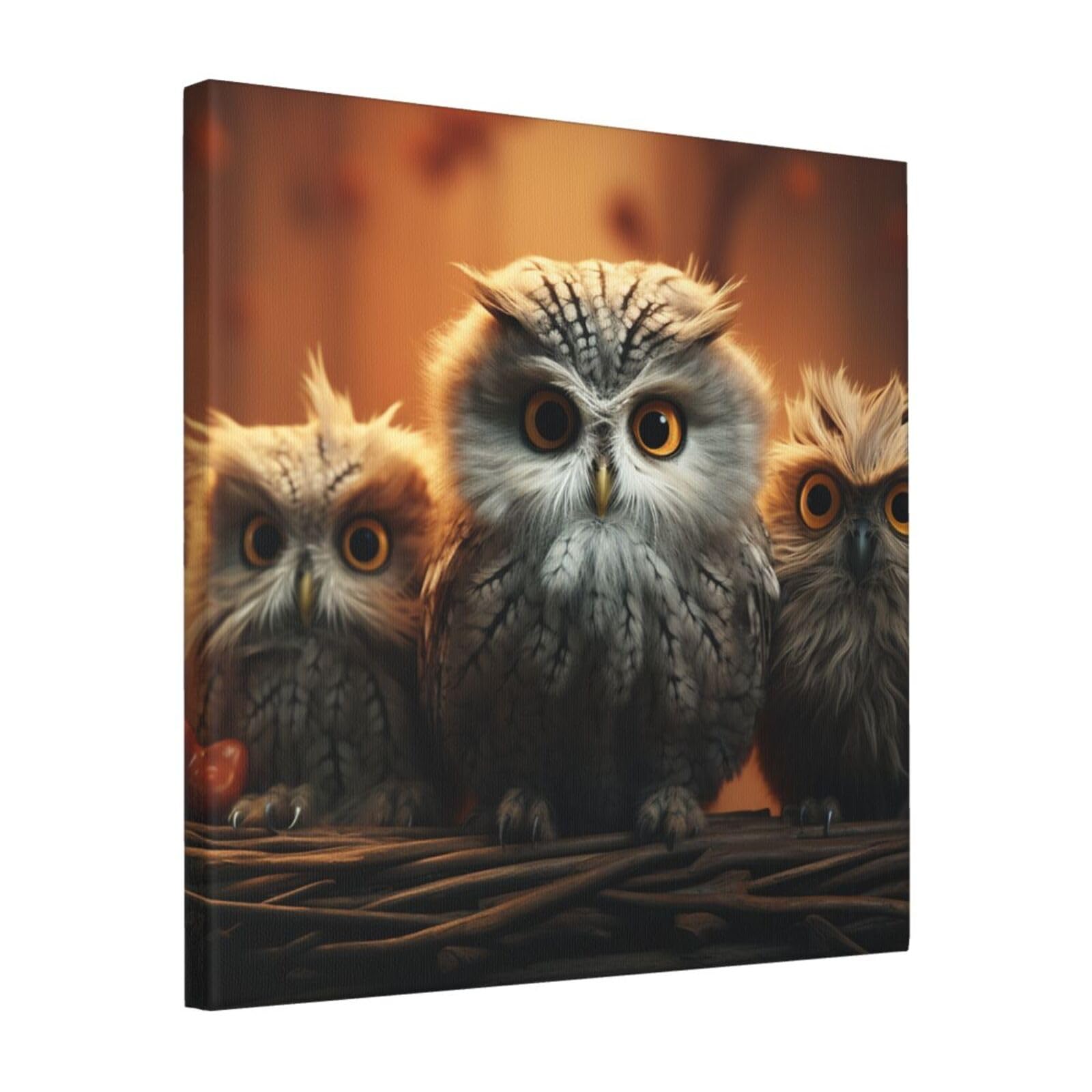 FodPand cute Owl Baby Canvas Wall Art for Living Room Wall Decor 16"x16" Modern Artwork Painting Pictures Hanging Canvas Prints Aesthetic Wall Art for Bedroom Bathroom Office Wallart Decor