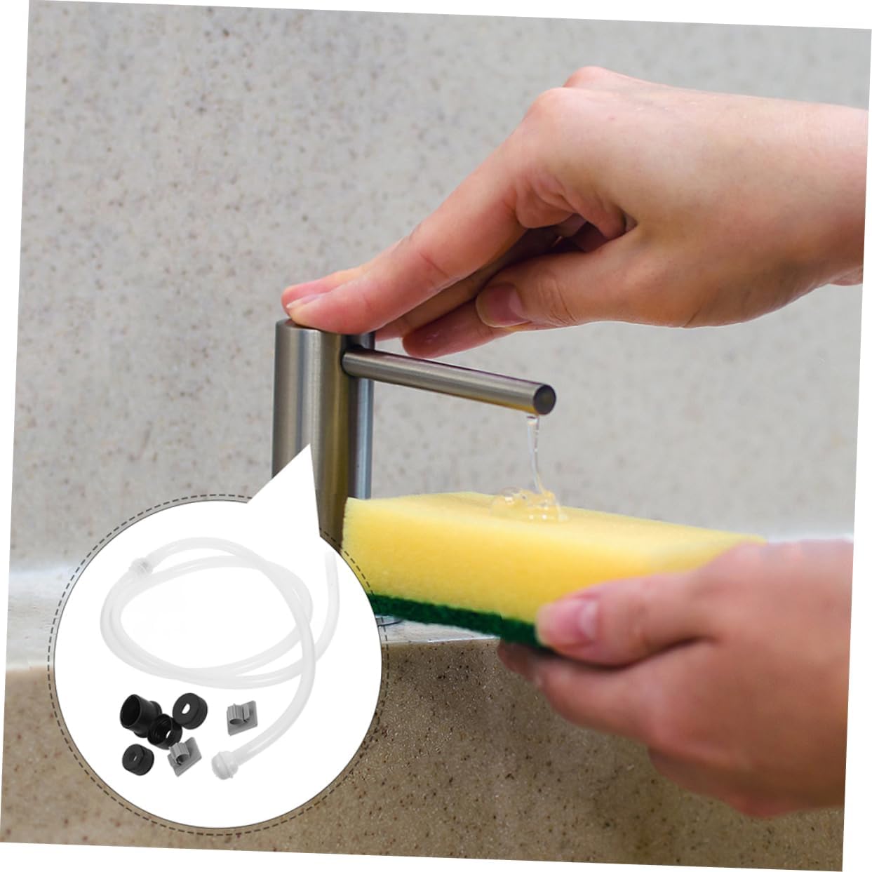 2 Sets Dish Soap Dispenser Kit with Extension Tube and Check Valve Easy Installation for Kitchen and Bathroom Use Durable Silicone Material image 5