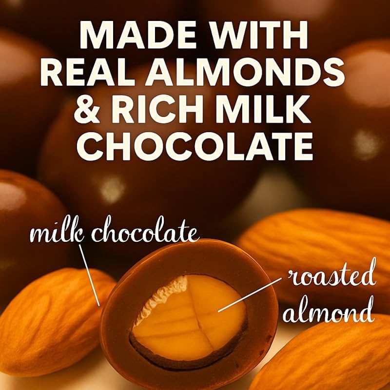 Image of Vbalaa Milk Chocolate Almonds 300gm | Crunchy Almonds Coated with Smooth Milk Chocolate | No Added Preservatives, Colors & Artificial Flavours | Rich in Nutrition | Ideal for Snacking & Gifting