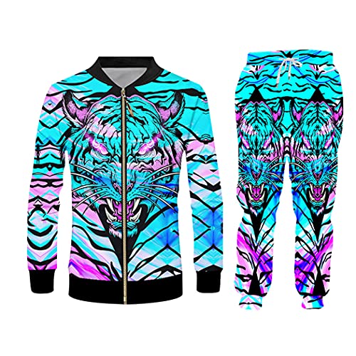 Ensemble homme à capuche motif tigre coloré 3D Jkpa70725 ensemble graphique premium taille S