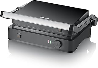 SEVERIN - Grill de contacto SEVINI Light, con placas de parrilla de cerámica extraíbles. Parilla de mesa con regularización de temperatura hasta 220, 30 x 22 cm, KG 2398
