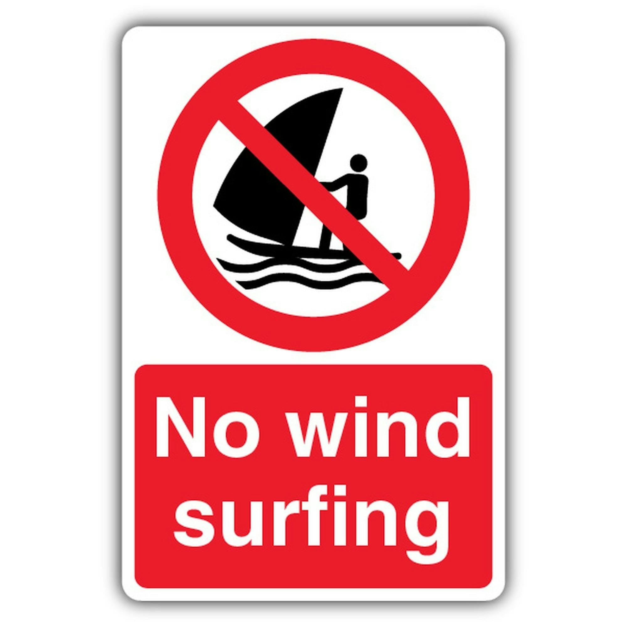 V Safety No Wind Surfing Schild, 450 x 600 mm, Correx Doppelwandtafel, Verbotsschilder, hergestellt in Großbritannien