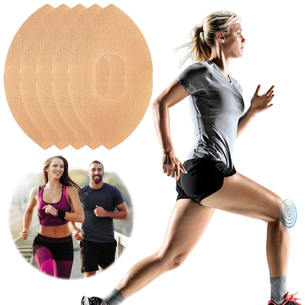 20Pcs Kinesiology Tape for Knees Breathable Comfortable Sports Knee Tape Elastic Athletic Pain Relief Knee Support Tape Not Easy to Fall Off (Light Khaki)