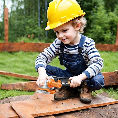 Miniatura 9 de Pairez Toys Motosierra para niños, juego de herramientas de juego de simulación, kit de herramientas para el hogar, sierra de cadena eléctrica con