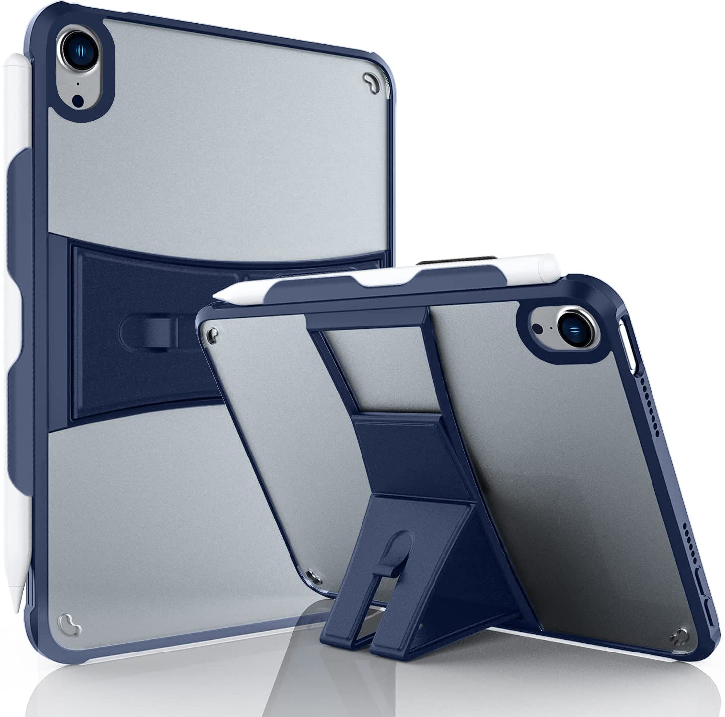 SwooK Case for iPad Mini 6 8.3 Inch, iPad Mini 6th Generation Back Case Cover with Kick Stand & Pencil Holder,Shockproof Slim Stand Rugged TPU Back Shell, (Ipad Mini 6 8.3 inch, Navy-Blue) (B09X5GS543) Amazon Price History, Amazon Price Tracker