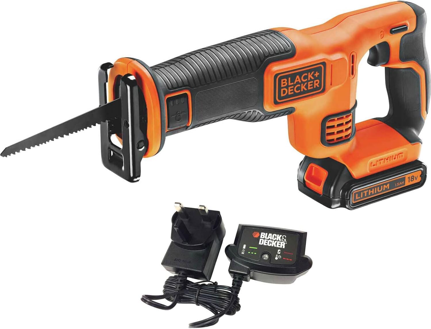 Black and Decker BDCR18 18v Cordless Reciprocating Saw 1 x 1.5ah Li-ion