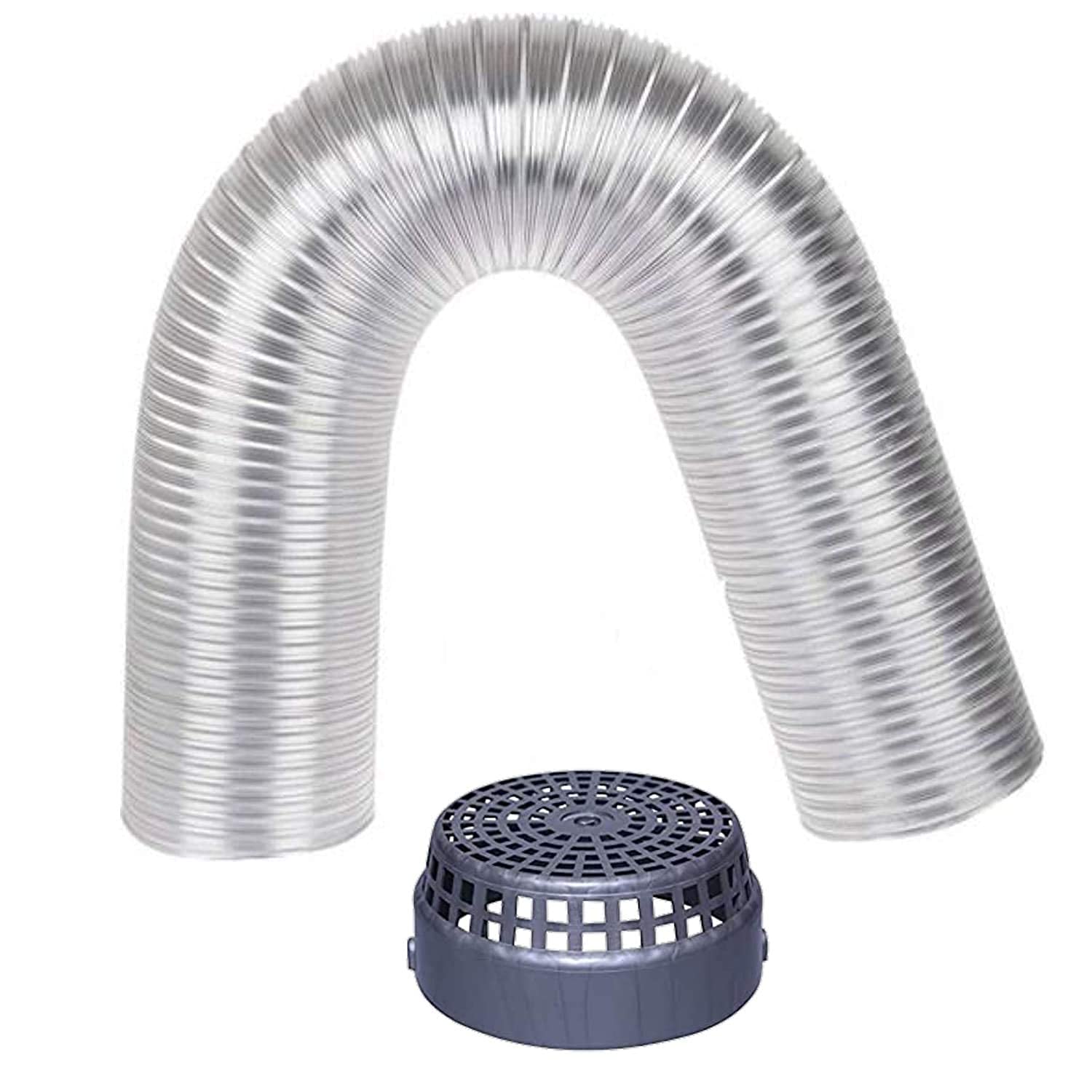 Tizell 6-inch Chimney Exhaust Pipe 10 Feet with Cowl Cover and Aluminium Tape (Silver) (B0DF314QBM) Amazon Price History, Amazon Price Tracker